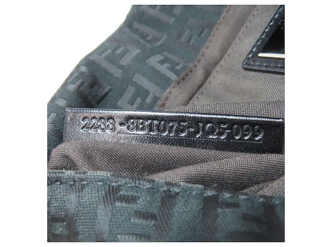 Fendi Zucca-Muster Canvas Schultertasche Schwarz - Ansicht 7