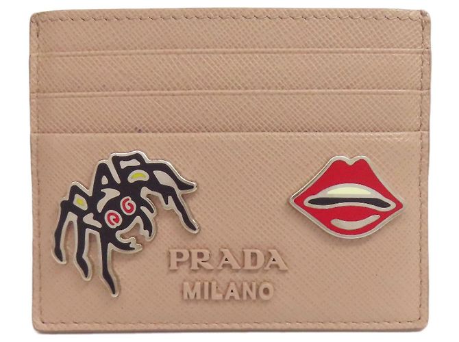 Saffiano Tarjetero Lip Spider 1MC025 de Prada Beige - vista 11