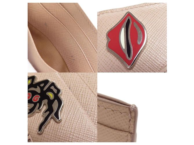 Saffiano Tarjetero Lip Spider 1MC025 de Prada Beige - vista 9