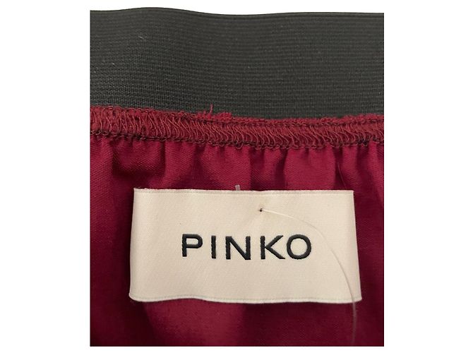 Falda de Terciopelo Burdeos con Flores Bordadas – Pinko - vista 5