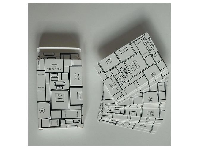 Carte da gioco Chanel nere e bianche Nero Bianco - vista 2