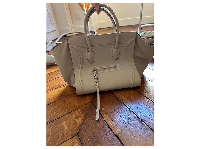 Bolsa de mão Céline Phantom em couro cinza - vista 2
