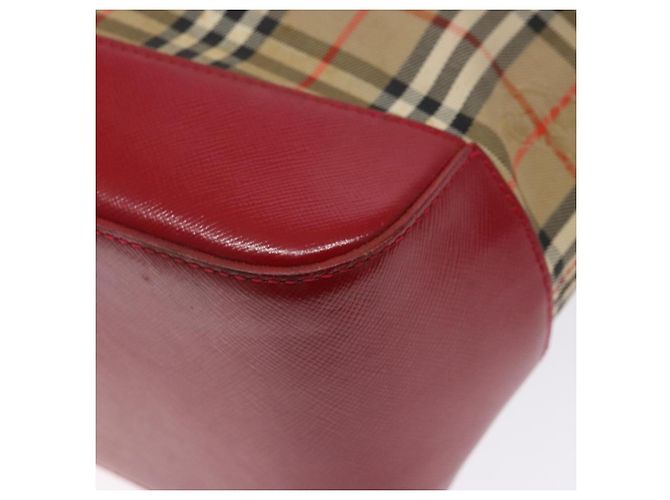 Borsa Tote Nova Check Burberry Canvas Beige Oro Auth 142111 D'oro - vista 15