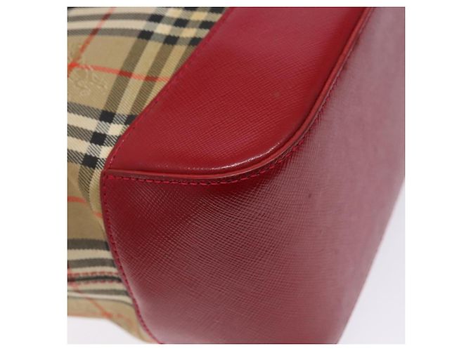 Borsa Tote Nova Check Burberry Canvas Beige Oro Auth 142111 D'oro - vista 16