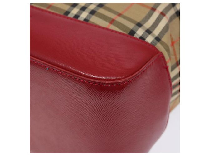 Borsa Tote Nova Check Burberry Canvas Beige Oro Auth 142111 D'oro - vista 9