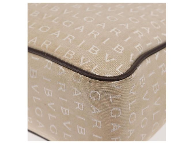 Bulgari Borsa Tote BVLGARI Logo Mania Canvas Beige Argento Auth BA5834 - vista 16