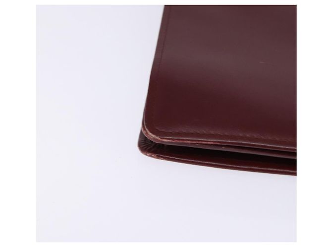 CARTIER Borsa a Spalla Must Line Pelle Bordeaux Oro Auth bs29536 D'oro Bordò - vista 14