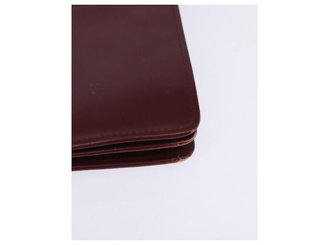 CARTIER Borsa a Spalla Must Line Pelle Bordeaux Oro Auth bs29536 D'oro Bordò - vista 15