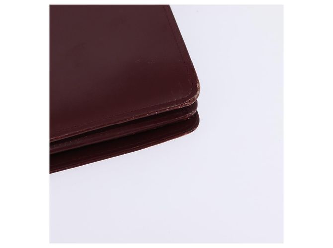 CARTIER Borsa a Spalla Must Line Pelle Bordeaux Oro Auth bs29536 D'oro Bordò - vista 16