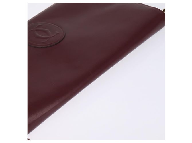 CARTIER Borsa a Spalla Must Line Pelle Bordeaux Oro Auth bs29536 D'oro Bordò - vista 6