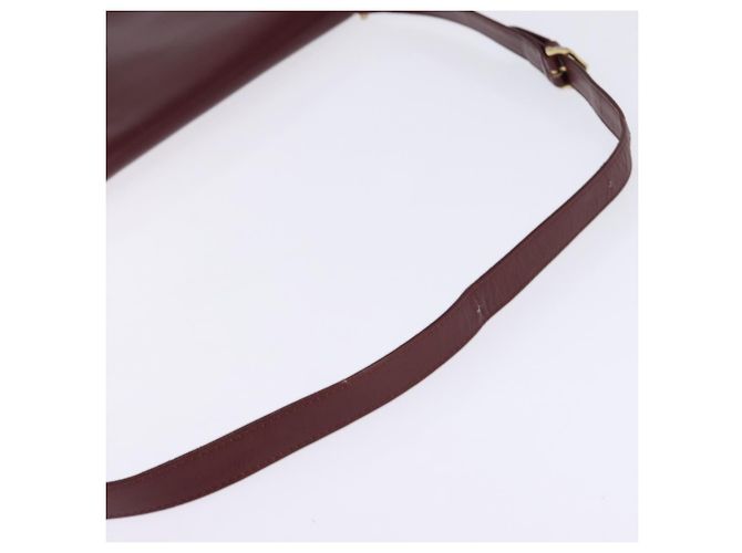 CARTIER Borsa a Spalla Must Line Pelle Bordeaux Oro Auth bs29536 D'oro Bordò - vista 7