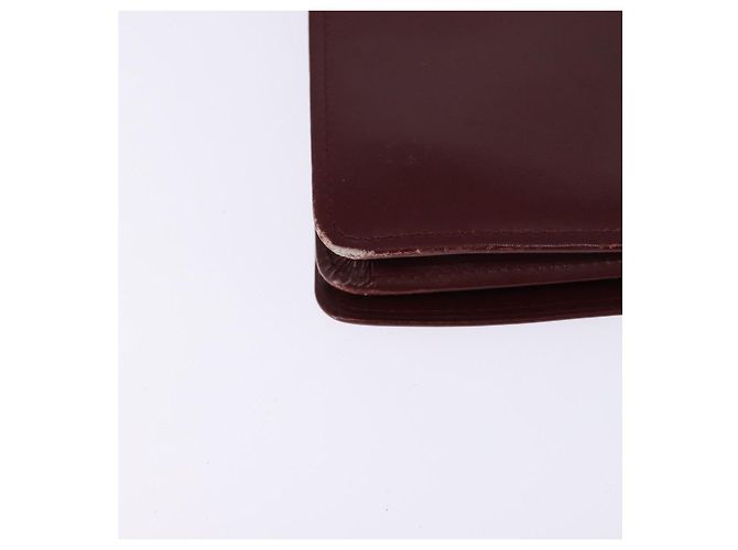 CARTIER Borsa a Spalla Must Line Pelle Bordeaux Oro Auth bs29536 D'oro Bordò - vista 9