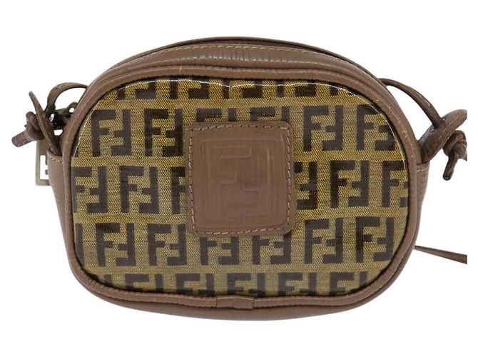 Fendi Borsa a spalla in tela Zucchino beige Auth ep10936 - vista 13