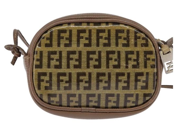 Fendi Borsa a spalla in tela Zucchino beige Auth ep10936 - vista 2