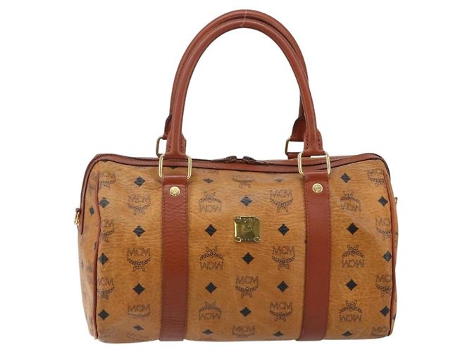 Borsa MCM Logogram Vicetos in pelle PVC marrone e oro Auth BA6052 D'oro - vista 13
