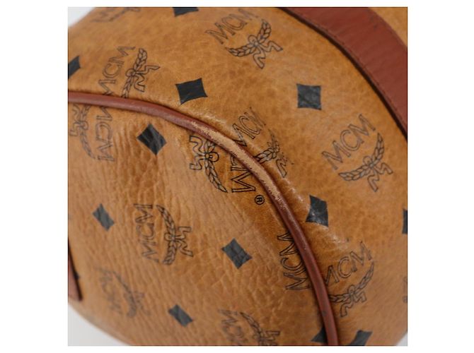 Borsa MCM Logogram Vicetos in pelle PVC marrone e oro Auth BA6052 D'oro - vista 14