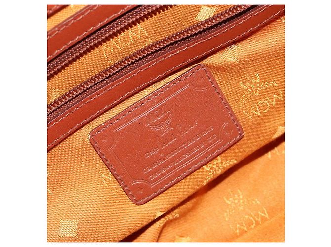 Borsa MCM Logogram Vicetos in pelle PVC marrone e oro Auth BA6052 D'oro - vista 17