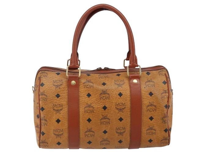 Borsa MCM Logogram Vicetos in pelle PVC marrone e oro Auth BA6052 D'oro - vista 2
