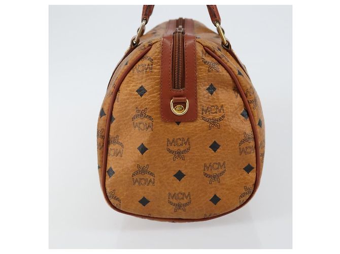 Borsa MCM Logogram Vicetos in pelle PVC marrone e oro Auth BA6052 D'oro - vista 3