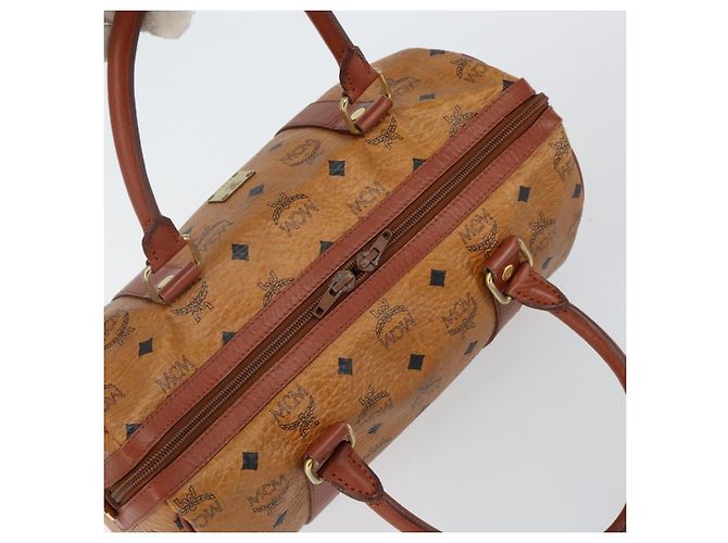 Borsa MCM Logogram Vicetos in pelle PVC marrone e oro Auth BA6052 D'oro - vista 6