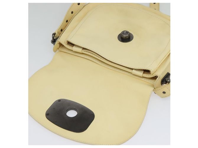 Céline Borsa a Spalla in Pelle CELINE con Borchie Crema Auth 141874 Crudo - vista 10