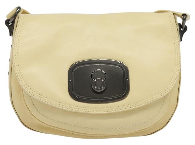Céline Borsa a Spalla in Pelle CELINE con Borchie Crema Auth 141874 Crudo - vista 13