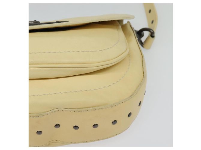 Céline Borsa a Spalla in Pelle CELINE con Borchie Crema Auth 141874 Crudo - vista 15