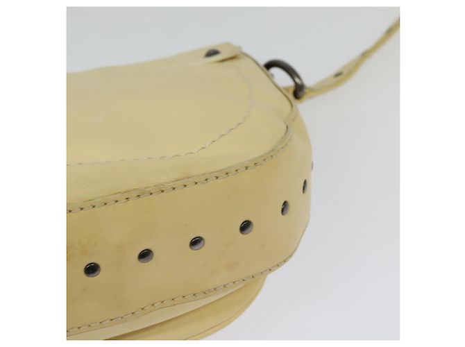 Céline Borsa a Spalla in Pelle CELINE con Borchie Crema Auth 141874 Crudo - vista 17