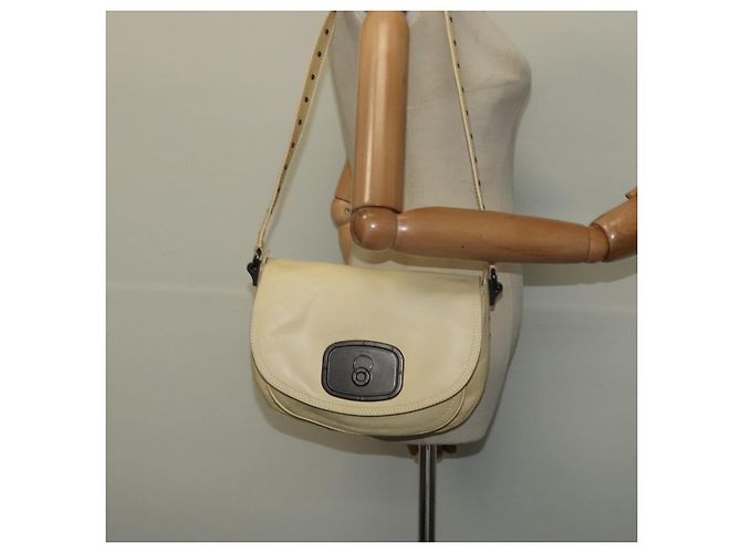 Céline Borsa a Spalla in Pelle CELINE con Borchie Crema Auth 141874 Crudo - vista 23