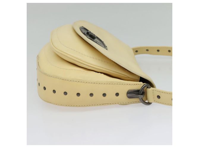 Céline Borsa a Spalla in Pelle CELINE con Borchie Crema Auth 141874 Crudo - vista 4