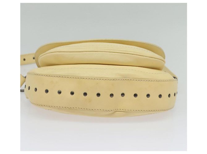 Céline Borsa a Spalla in Pelle CELINE con Borchie Crema Auth 141874 Crudo - vista 5