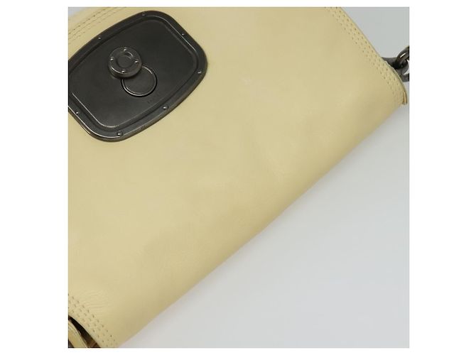 Céline Borsa a Spalla in Pelle CELINE con Borchie Crema Auth 141874 Crudo - vista 6