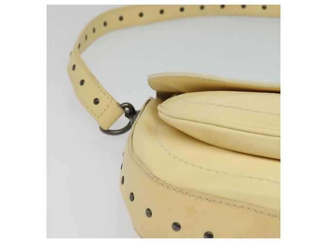Céline Borsa a Spalla in Pelle CELINE con Borchie Crema Auth 141874 Crudo - vista 8