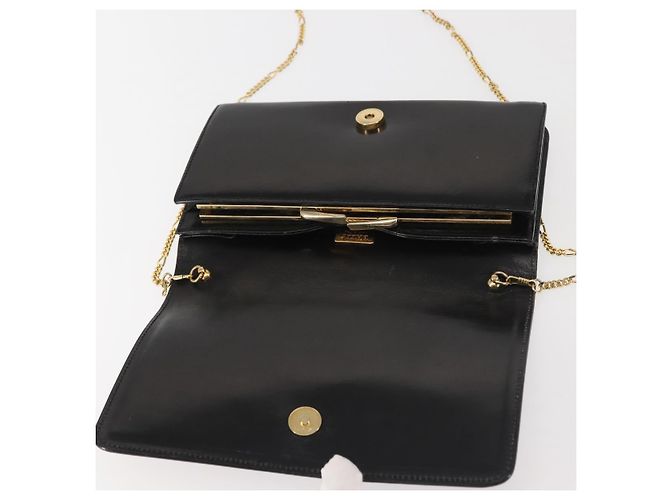 Borsa a spalla in pelle BALLY con catena, nera e dorata, autentica BA4808 Nero D'oro - vista 10