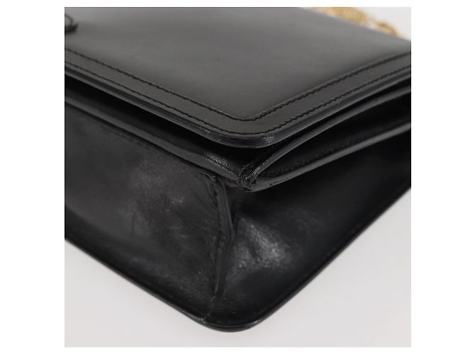Borsa a spalla in pelle BALLY con catena, nera e dorata, autentica BA4808 Nero D'oro - vista 14