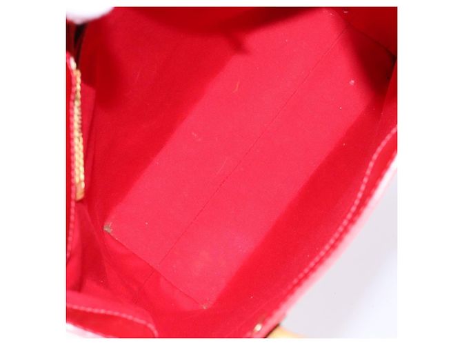 LOUIS VUITTON Monogram Vernis Reade MM Borsa a Mano Rossa M91086 LV Auth 141504 Rosso - vista 11