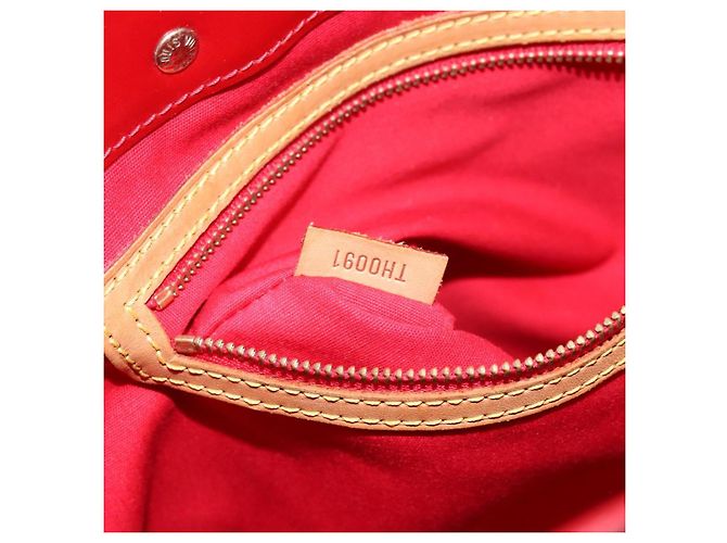 LOUIS VUITTON Monogram Vernis Reade MM Borsa a Mano Rossa M91086 LV Auth 141504 Rosso - vista 12