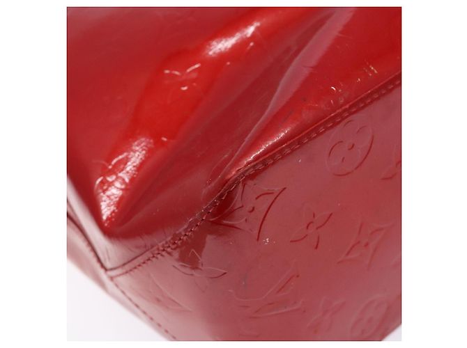 LOUIS VUITTON Monogram Vernis Reade MM Borsa a Mano Rossa M91086 LV Auth 141504 Rosso - vista 16