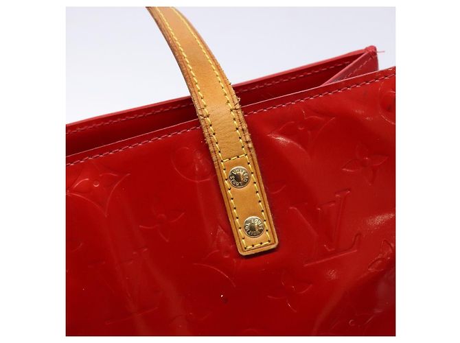 LOUIS VUITTON Monogram Vernis Reade MM Borsa a Mano Rossa M91086 LV Auth 141504 Rosso - vista 17