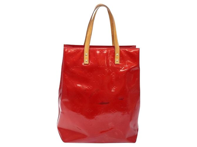 LOUIS VUITTON Monogram Vernis Reade MM Borsa a Mano Rossa M91086 LV Auth 141504 Rosso - vista 2