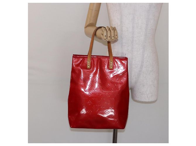 LOUIS VUITTON Monogram Vernis Reade MM Borsa a Mano Rossa M91086 LV Auth 141504 Rosso - vista 22