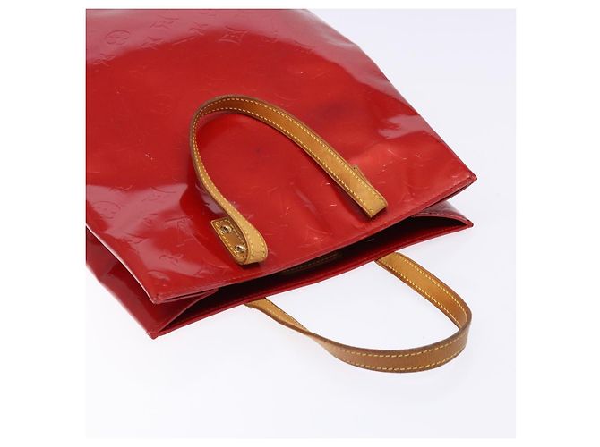 LOUIS VUITTON Monogram Vernis Reade MM Borsa a Mano Rossa M91086 LV Auth 141504 Rosso - vista 6