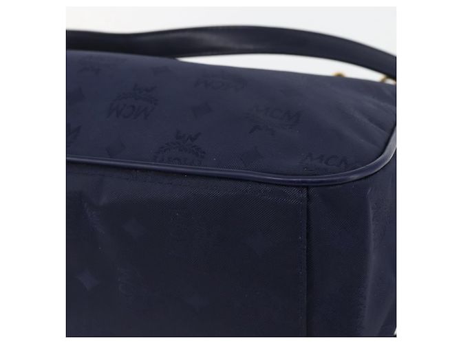 MCM Vicetos Logogram Tote Bag aus Canvas Navy Gold Auth BA5744 Golden Marineblau - Ansicht 15