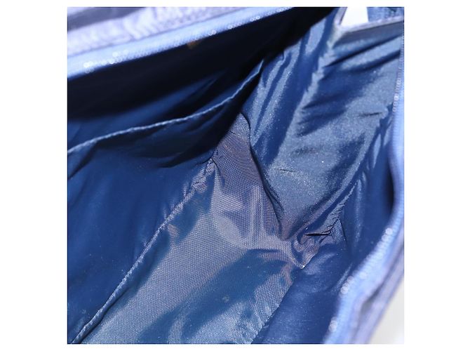 MCM Vicetos Logogram Tote Bag aus Canvas Navy Gold Auth BA5744 Golden Marineblau - Ansicht 17