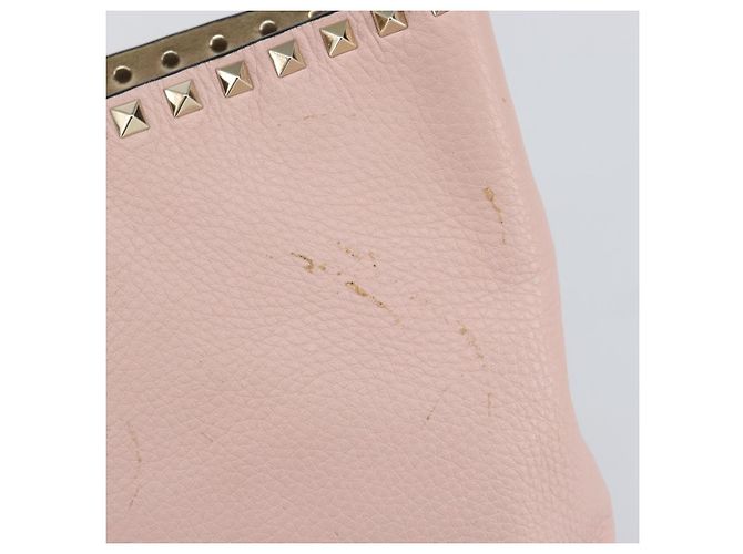 Borsa Tote in Pelle Valentino Studs Rosa Oro Auth BA5305 D'oro - vista 10