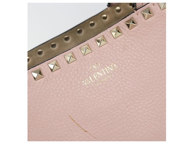 Borsa Tote in Pelle Valentino Studs Rosa Oro Auth BA5305 D'oro - vista 11