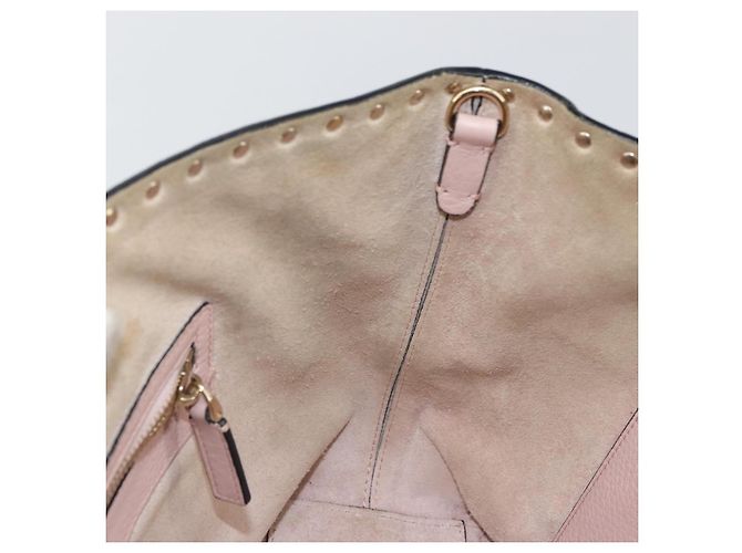 Borsa Tote in Pelle Valentino Studs Rosa Oro Auth BA5305 D'oro - vista 19