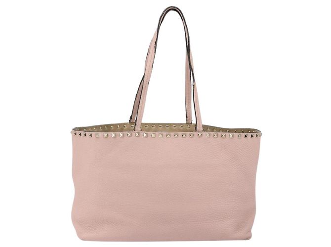 Borsa Tote in Pelle Valentino Studs Rosa Oro Auth BA5305 D'oro - vista 2