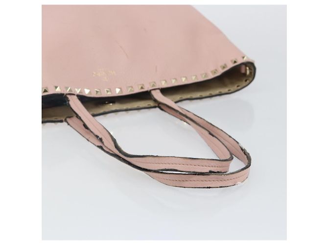 Borsa Tote in Pelle Valentino Studs Rosa Oro Auth BA5305 D'oro - vista 7