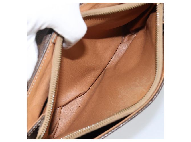 Céline Borsa a Spalla in Tela Macadam CELINE in Pelle PVC Marrone Oro Auth ep10882 D'oro - vista 11